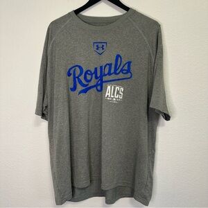 Men’s Under Armour Kansas City Royals HeatGear T-Shirt Gray 2XL Loose Fit
